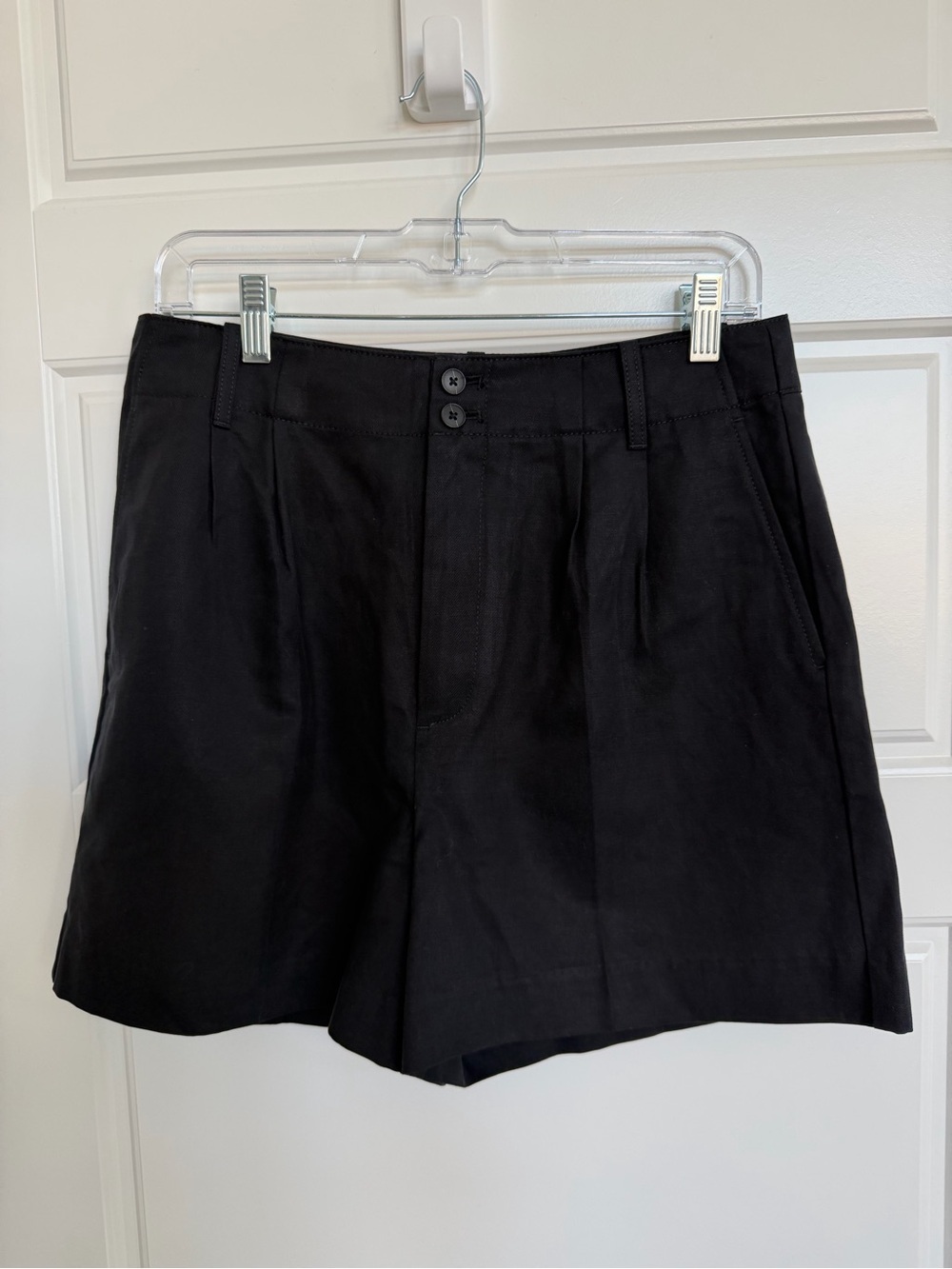 Madewell NU664 Pleated Tailored Shorts Black High Rise Summer